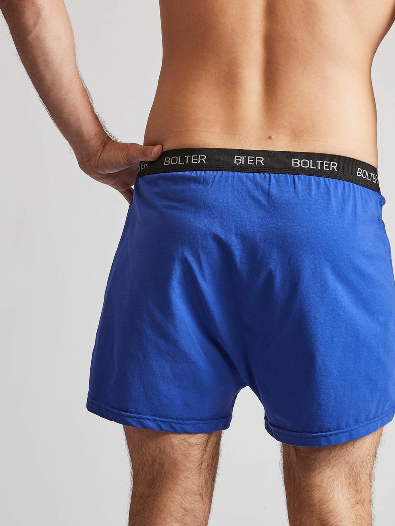 Bolter Menâ€™s 5-Pack Cotton Stretch Boxers Shorts (XX-Large, Blues) - Image 3